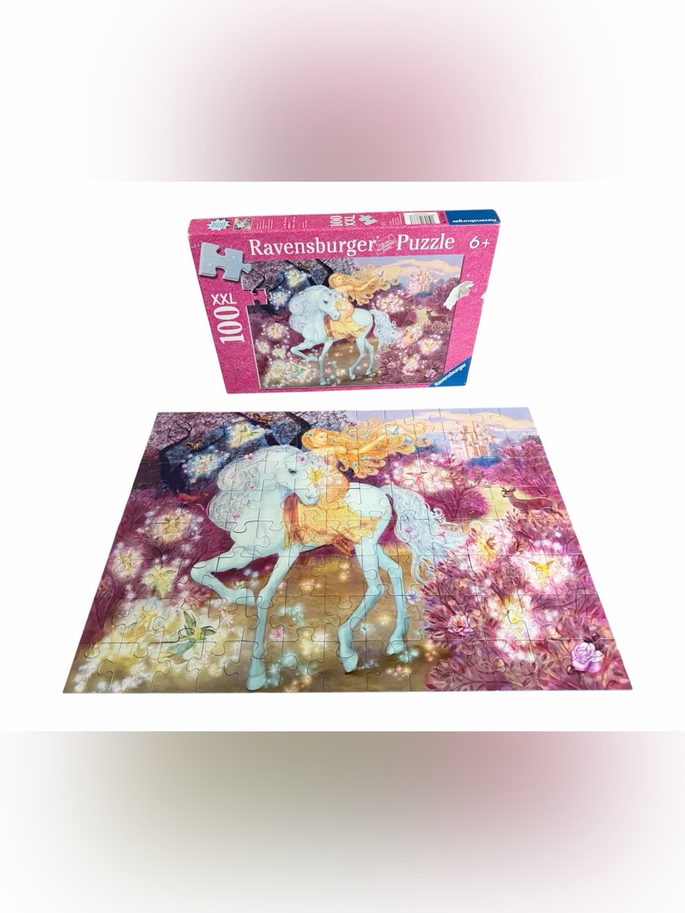 Ravensburger Pastel Sparkly Glitter Unicorn Puzzle 100pc XXL